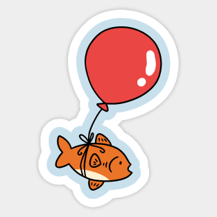 Red Balloon Fish Sticker